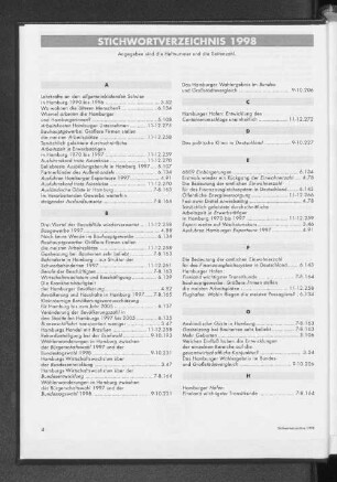 Stichwortverzeichnis 1998