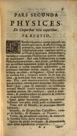 Institutiones Philosophicae : Ad Faciliorem Veterum, ac Recentiorum Philosophorum Lectionem comparatae, 3. Qui Physicam specialem comprehendit