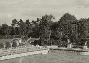 Heidenau-Großsedlitz. Barockgarten Großsedlitz (1719/1723). Blick von der oberen Terrasse