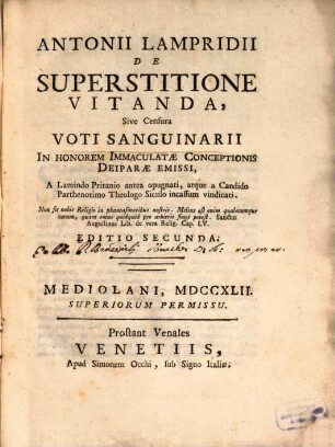 De superstitione vitanda