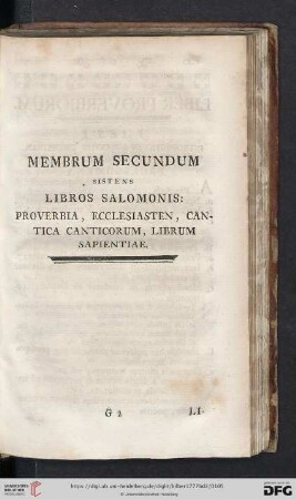 Membrum secundum sistens libros Salomonis