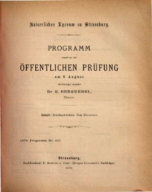 Programm : des Schuljahres ..., 1877/78