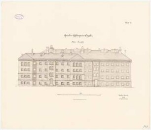 Gerichtsgefängnis, Oppeln: Aufriss Seitenansicht 1:100