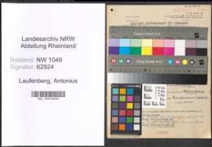 Entnazifizierung Antonius Laufenberg , geb. 22.01.1910 (Metzger)