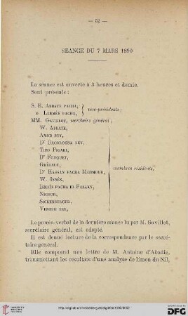 Séance du 7 mars 1890