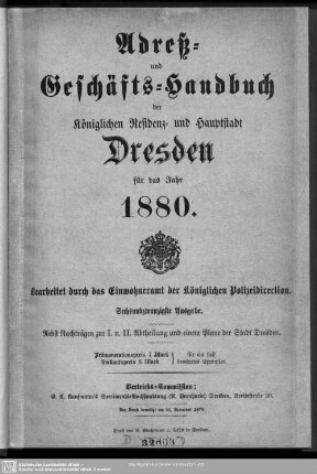 26.1880: Adreß- und Geschäfts-Handbuch der königlichen Residenz- und Hauptstadt Dresden