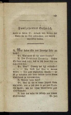 Funfzehendes Gespräch, ...