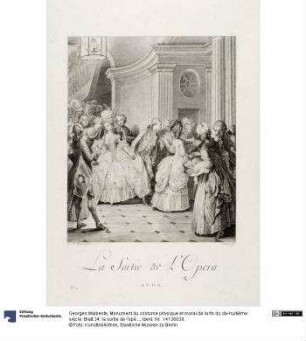 Monument du costume physique et moral de la fin du dix-huitième siècle: Blatt 34: la sortie de l'opéra