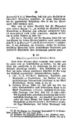 §. 12. Schriften zur dritten Säcular-Feier