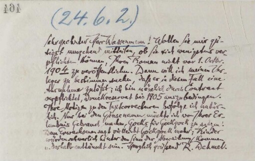 Brief an Jacob Wasserman