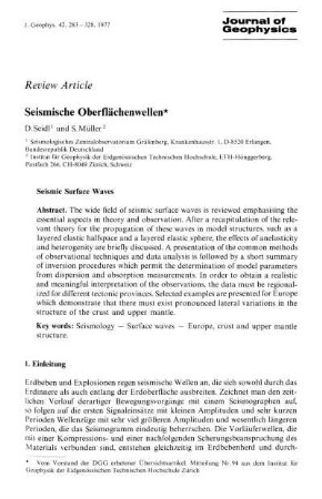 Seismische Oberflächenwellen