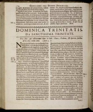 Dominica Trinitatis. De Sanctissima Trinitate.