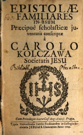 Epistolae familiares : in usum scholasticae iuventutis conscriptae