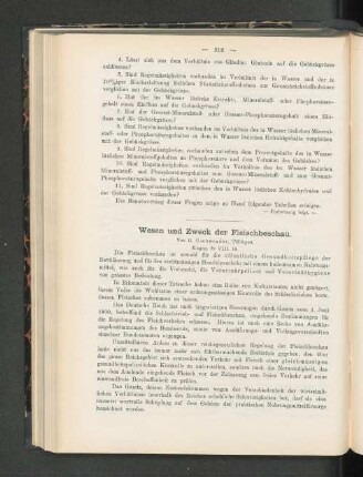Wesen und Zweck der Fleischbeschau