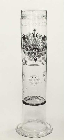 Stangenglas mit kursächsischem Gesamtwappen