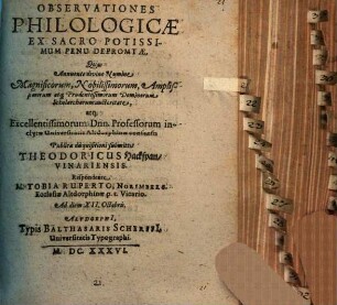 Observationes Philologicae Ex Sacro Potissimum Penu Depromtae