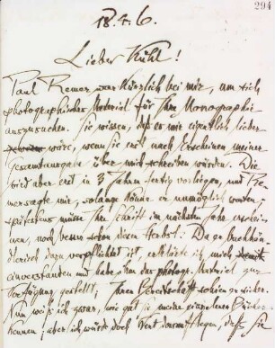Brief an Gustav Kühl