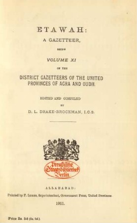 Vol. 11: Etawah : a gazetteer