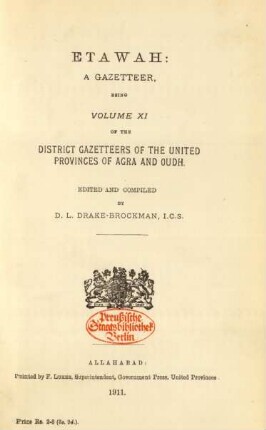 Vol. 11: Etawah : a gazetteer
