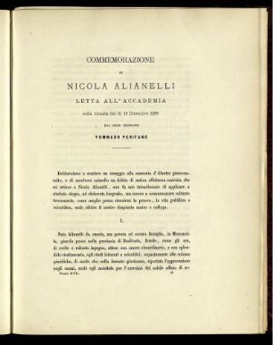 COMMEMORAZIONE´DI NICOLA ALIANELLI LETTA ALL'ACCADEMIA