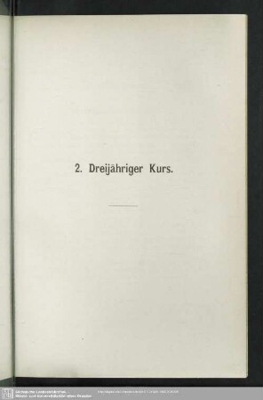 2. Dreijähriger Kurs