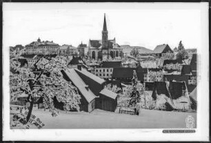 Erzgebirge, Blick auf Altenberg mit Schnee