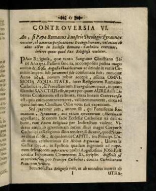 65-86, Controversia VI.