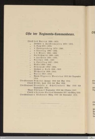 Liste der Regiments-Kommandeure