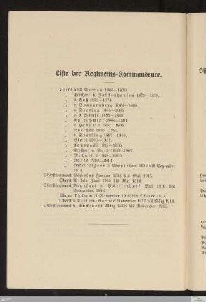 Liste der Regiments-Kommandeure