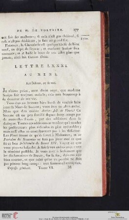 (Lettre LXXXI - XC)