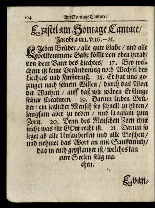 Epistel am Sontage Cantate/ ...