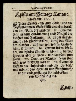 Epistel am Sontage Cantate/ ...