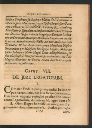 Caput VIII. De Iure Legatorum.