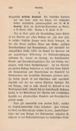 668-669 [Rezension] Gumlich, G. A., Kurzgefaßte christliche Symbolik