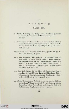 III. Plastik (Nr. 125-133c)