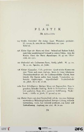III. Plastik (Nr. 125-133c)