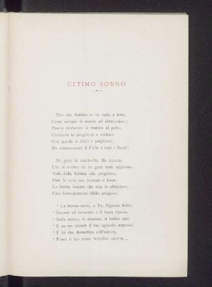 Ultimo sonno