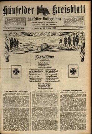 Zweite Ausgabe vom Samstag, den 27. Februar 1926.