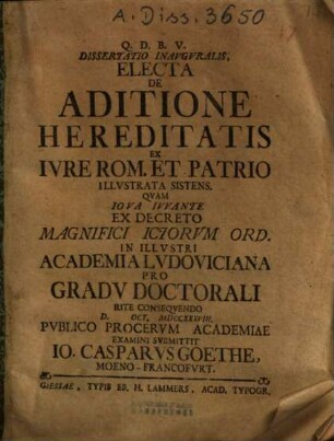Dissertatio Inavgvralis, Electa De Aditione Hereditatis Ex Ivre Rom. Et Patrio Illvstrata Sistens