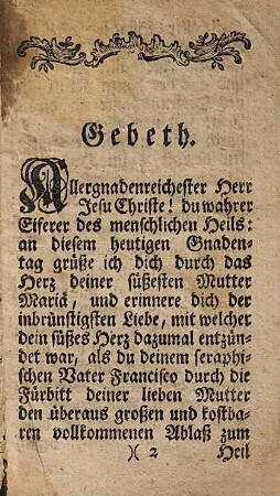Inbrünstiger Seufzer zu Gott an dem heiligen Feste Portiuncula, sich dieses unschätzbaren Gnaden-Ablaß theilhaftig zu machen