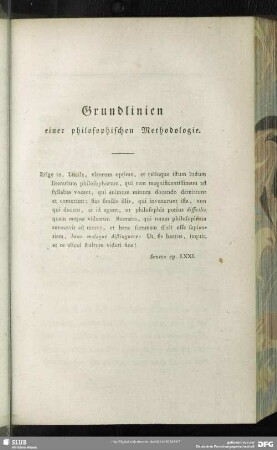 Grundlinien einer philosophischen Methodologie