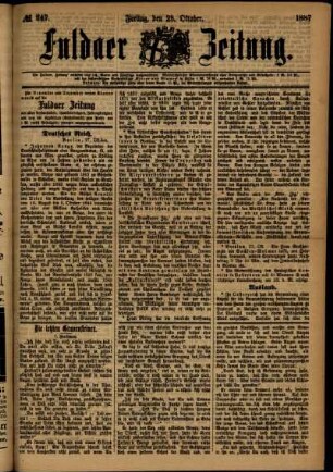 Ausgabe vom Freitag, den 28. Oktober 1887.