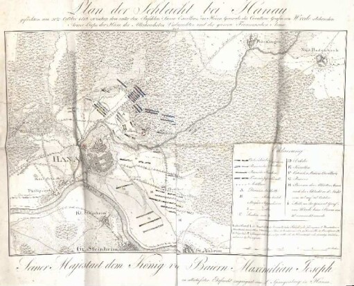 Plan der Schlacht bei Hanau gefochten am 31. Oktober 1813 ...