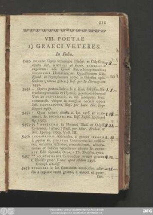VIII. Poetae