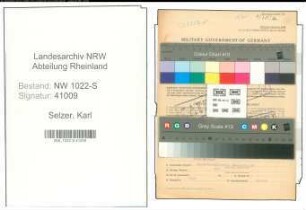 Entnazifizierung Karl Selzer , geb. 12.03.1904 (Friseur)