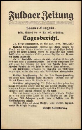 Ausgabe vom Mittwoch, den 19. Mai 1915.
