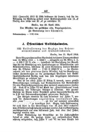 Aufbesserung der Bezüge der Lehreraltpensionäre und -hinterbliebenen : [J. Öffentliches Volksschulwesen]