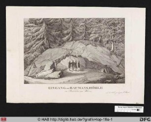 Eingang zur Baumanshöhle zu Rübeland am Harz.