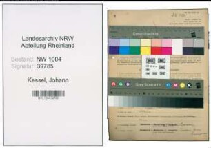Entnazifizierung Johann Kessel , geb. 10.10.1905 (Matrose)