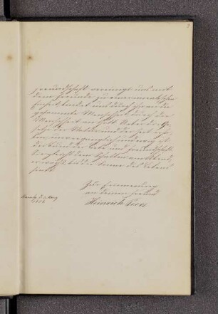 Heinrich Peers. – Hamburg, 03.03.1858